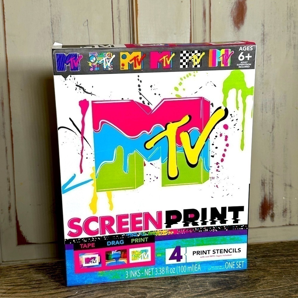 MTV Screen Printing DIY Kit 4 Print MTV Logo Stencils as seen on Tik Tok
